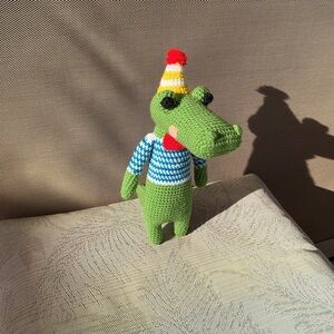 Pica Pau Rene Caiman handmade crochet stuffed animal
